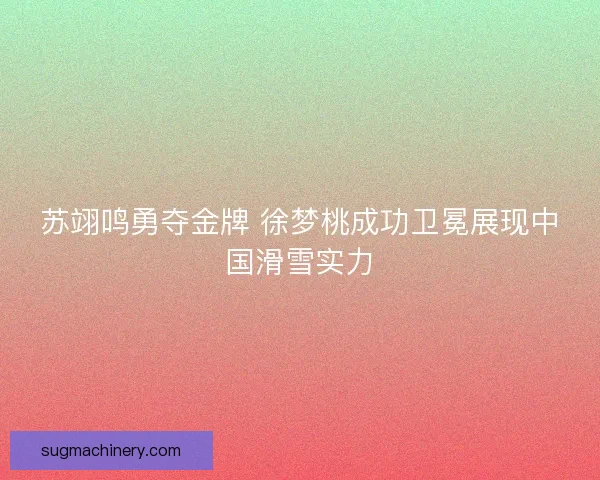苏翊鸣勇夺金牌 徐梦桃成功卫冕展现中国滑雪实力