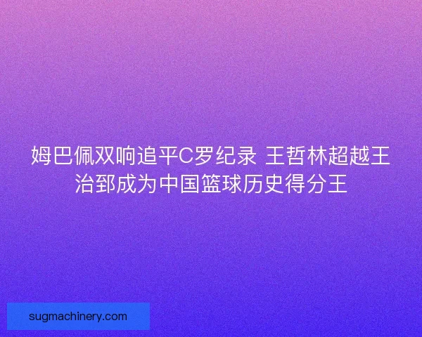 姆巴佩双响追平C罗纪录 王哲林超越王治郅成为中国篮球历史得分王